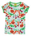 DUNS Organic Cotton "Summer Flowers" Bay Green S. Sleeve Top Adult Small